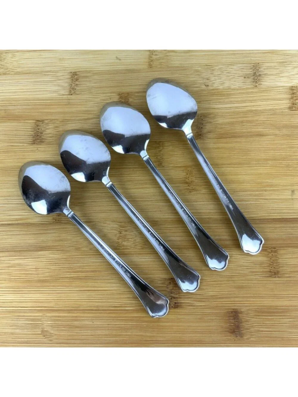 Capri Frost International Silver 18/10 Stainless Steel 4 Oval Soup Spoons